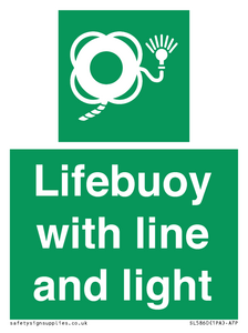 Lifebuoy with line and light